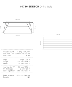 Sketch Rectangular Outdoor Dining Table 220cm By Houe (Bamboo & Grey) TABLES