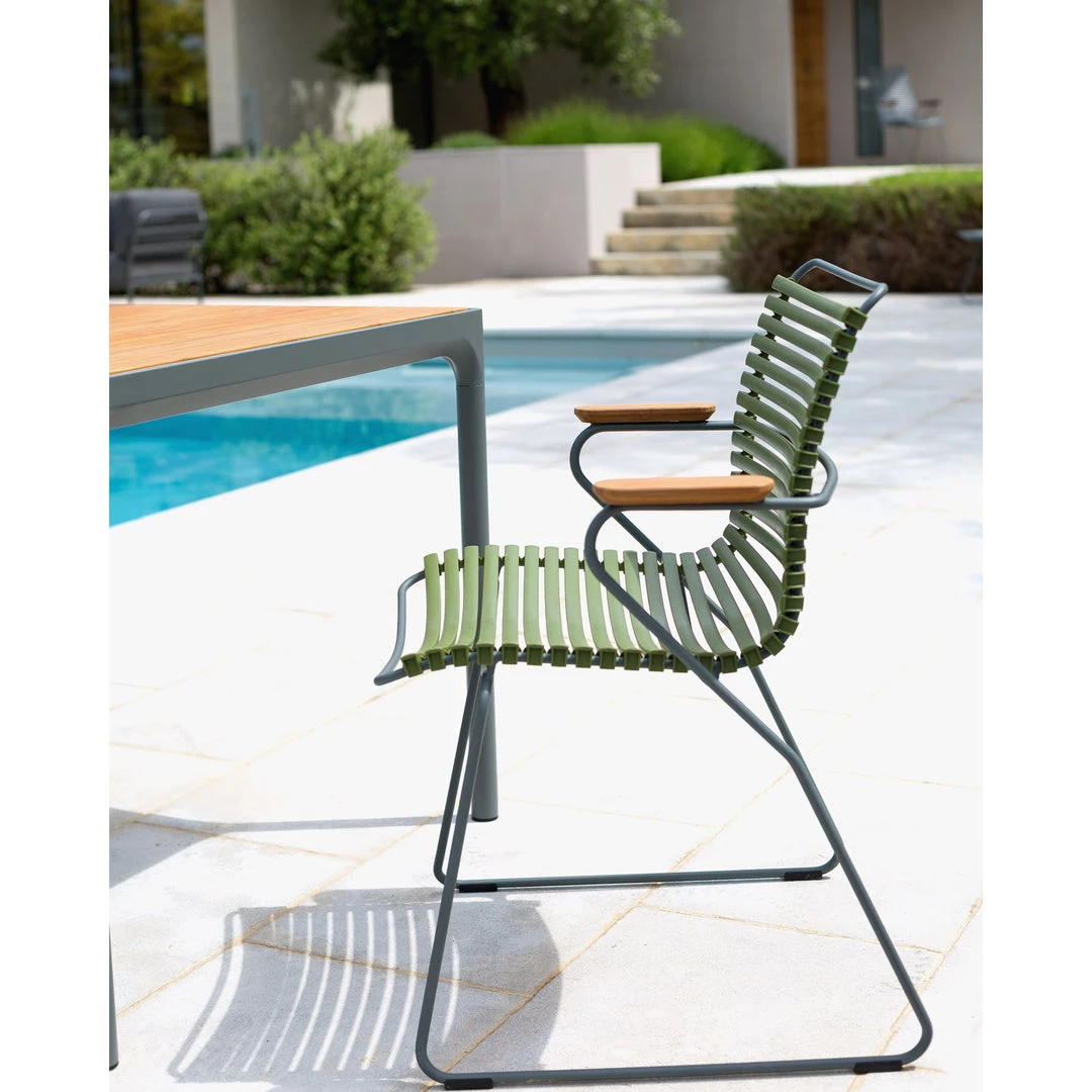 Click Outdoor Dining Chair With Armrests By Houe (Olive Green) 1 Click Outdoor Dining Chair With Armrests By Houe (Olive Green)