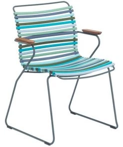 Click Outdoor Dining Chair With Armrests By Houe (Blue Stripe)