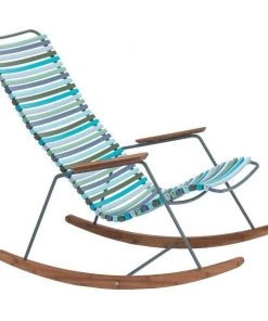 CHEAP SLH SHOP 19 Click Outdoor Rocking Chair With Armrests By Houe (Blue Stripe)