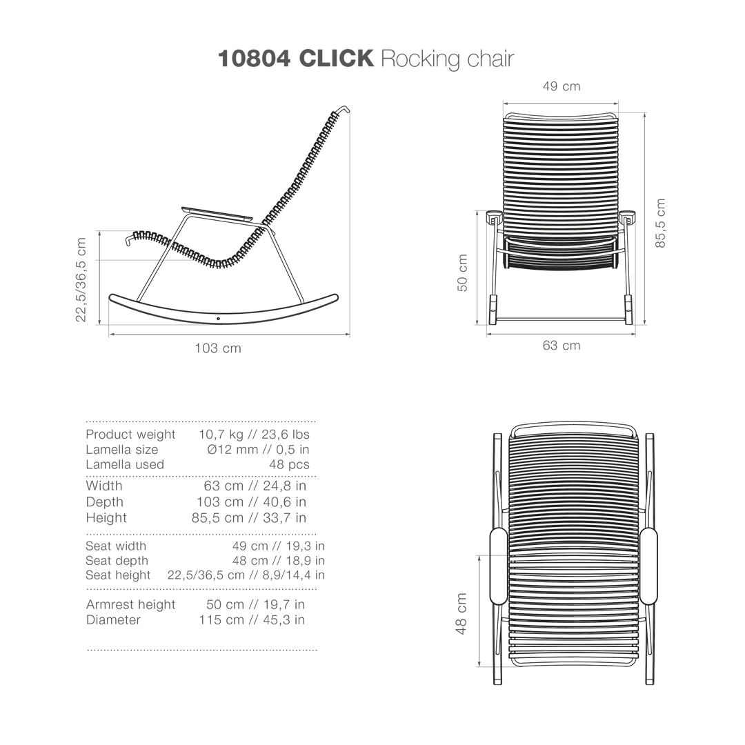 Click Outdoor Rocking Chair With Armrests By Houe (Black) 6 Click Outdoor Rocking Chair With Armrests By Houe (Black)
