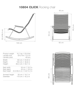 Click Outdoor Rocking Chair With Armrests By Houe (Dark Grey)