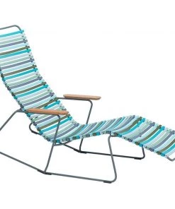 Click Outdoor Sunrocker Lounge Chair By Houe (Multicolour Blue Stripe)