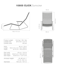Click Outdoor Sunrocker Lounge Chair By Houe (Multicolour Blue Stripe)