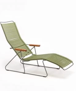 Click Outdoor Sunlounger Chair With Armrests By Houe (Olive Green)