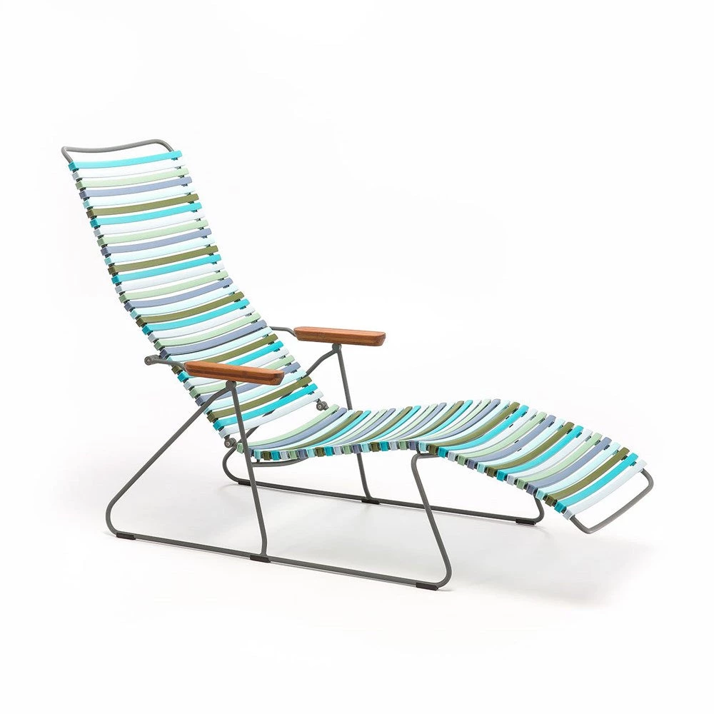 Click Outdoor Sunlounger Chair With Armrests By Houe (Blue Stripe) 1 Click Outdoor Sunlounger Chair With Armrests By Houe (Blue Stripe)