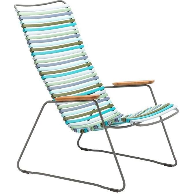 Click Outdoor Lounge Chair With Armrests By Houe (Multicolour Blue Stripe) 1 Click Outdoor Lounge Chair With Armrests By Houe (Multicolour Blue Stripe)