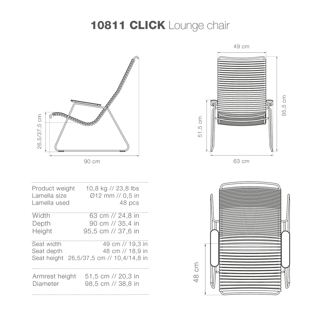Click Outdoor Lounge Chair With Armrests By Houe (Light Blue) 2 Click Outdoor Lounge Chair With Armrests By Houe (Light Blue)