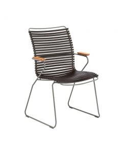Click Outdoor Tall Back Dining Chair With Armrests By Houe (Black)