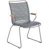 Click Outdoor Tall Back Dining Chair With Armrests By Houe (Dark Grey)