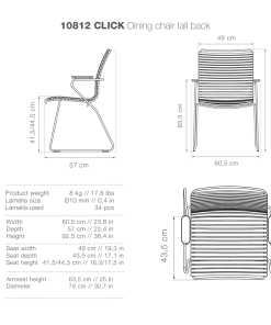 Click Outdoor Tall Back Dining Chair With Armrests By Houe (Black)