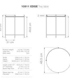Edge Outdoor Round Coffee Table 46cm By Houe (Pigeon Blue)