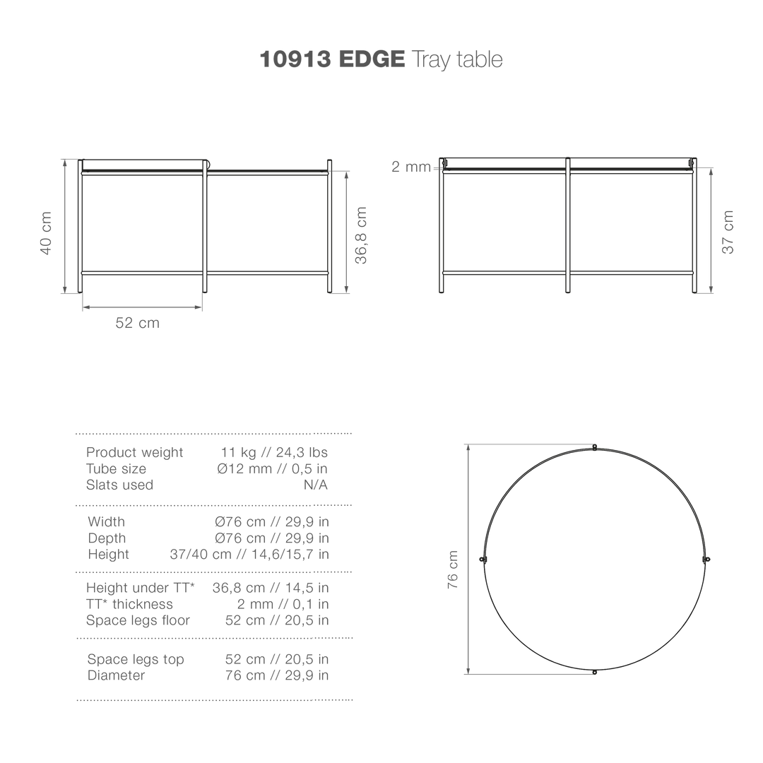 Edge Outdoor Round Coffee Table 76cm By Houe (Black) 4 Edge Outdoor Round Coffee Table 76cm By Houe (Black)