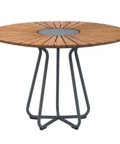 TABLES Circle Outdoor Dining Table 110cm By Houe (Bamboo & Black)