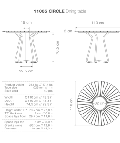 TABLES Circle Outdoor Dining Table 110cm By Houe (Bamboo & Black) 15 TABLES Circle Outdoor Dining Table 110cm By Houe (Bamboo & Black)