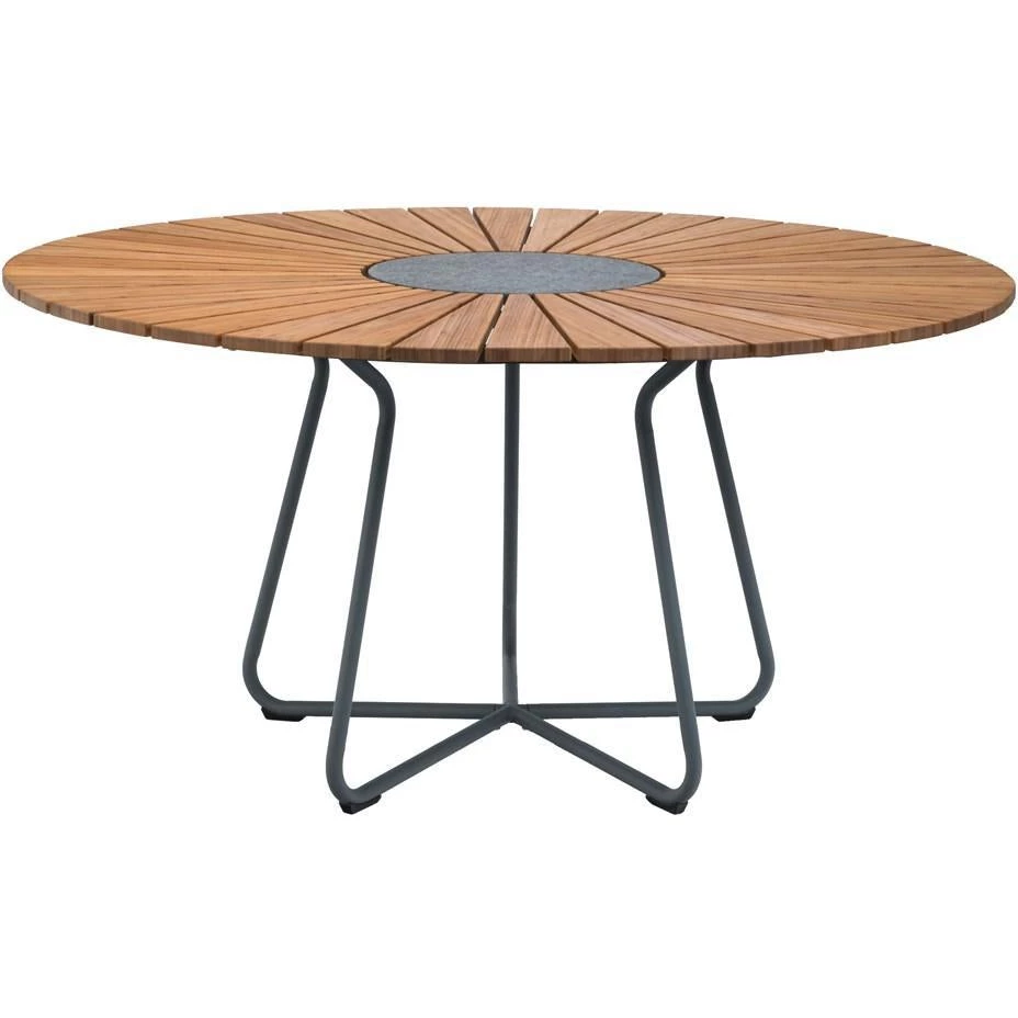 Circle Outdoor Dining Table 150cm By Houe (Bamboo & Black) 1 Circle Outdoor Dining Table 150cm By Houe (Bamboo & Black)