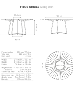 Circle Outdoor Dining Table 150cm By Houe (Bamboo & Black) 11 Circle Outdoor Dining Table 150cm By Houe (Bamboo & Black)