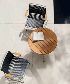 Circum Outdoor Round Dining Table 74cm By Houe (Bamboo & Black)