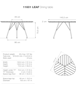 Leaf Bamboo Outdoor Table By Houe (Bamboo & Grey)