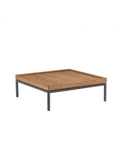 Level Outdoor Lounge Square Side Table 81cm By Houe (Bamboo & Black)