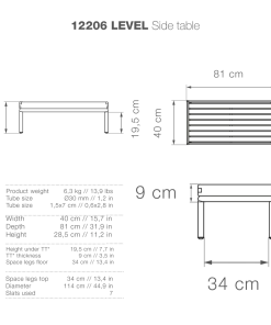 Level Outdoor Lounge Rectangular Side Table 81cm By Houe (Bamboo & Black)