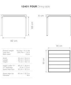 Four Square Outdoor Dining Table 90cm By Houe (Black)