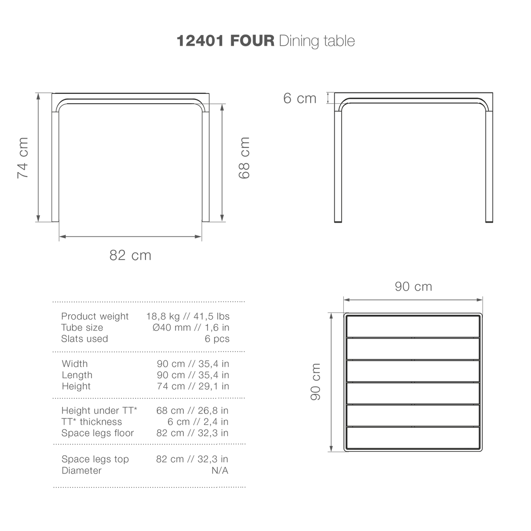 Four Square Outdoor Dining Table 90cm By Houe (Black) 2 Four Square Outdoor Dining Table 90cm By Houe (Black)