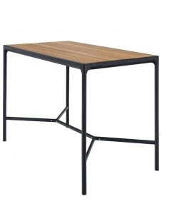 Four Rectangular Outdoor Bar Table 160cm By Houe (Bamboo & Black)