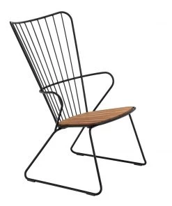 Paon Outdoor Lounge Chair By Houe (Bamboo & Black)
