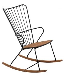 Paon Outdoor Rocking Chair By Houe (Bamboo & Black)