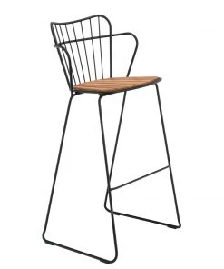 Paon Outdoor Bar Chair By Houe (Bamboo & Black)