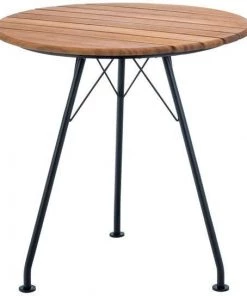Circum Outdoor Round Dining Table 74cm By Houe (Bamboo & Black)