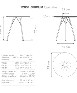 Circum Outdoor Round Dining Table 74cm By Houe (Black) 5 Circum Outdoor Round Dining Table 74cm By Houe (Black)