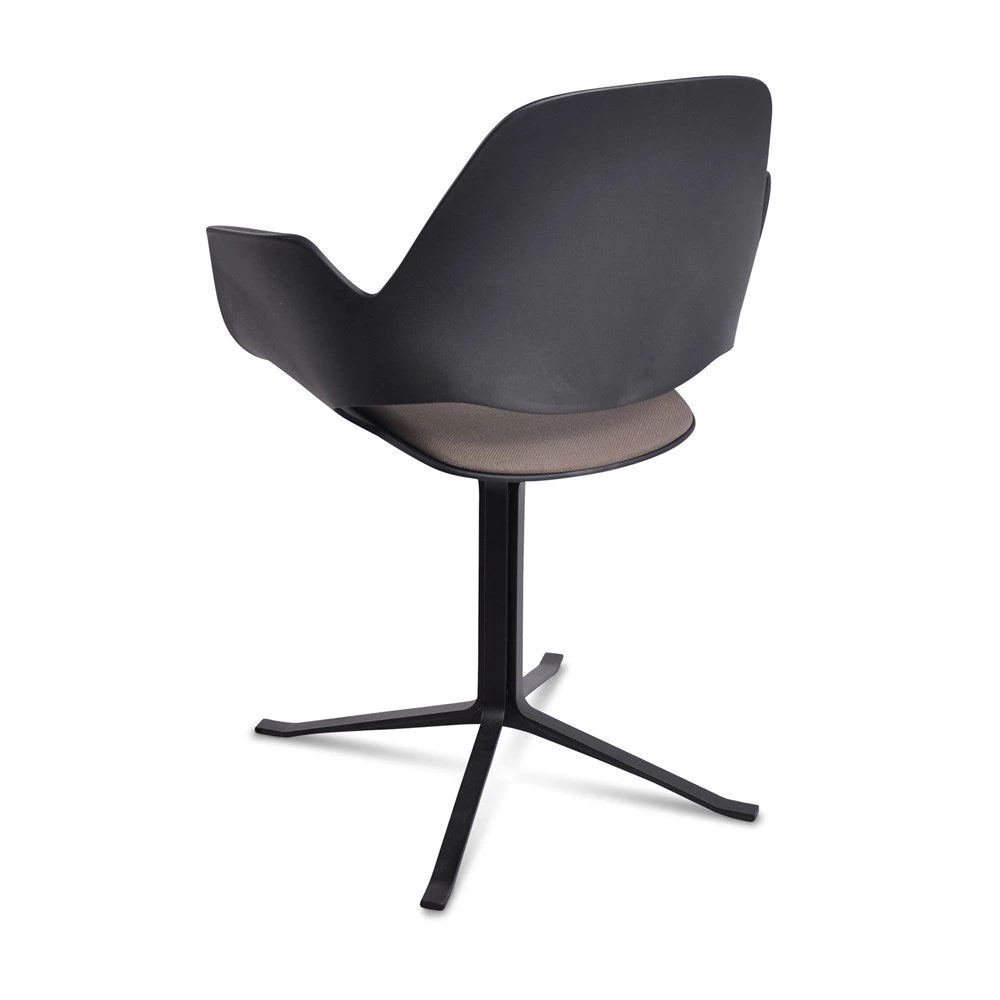 Falk Chair With Armrests & Column Leg By Houe (Black & Beige) 3 Falk Chair With Armrests & Column Leg By Houe (Black & Beige)