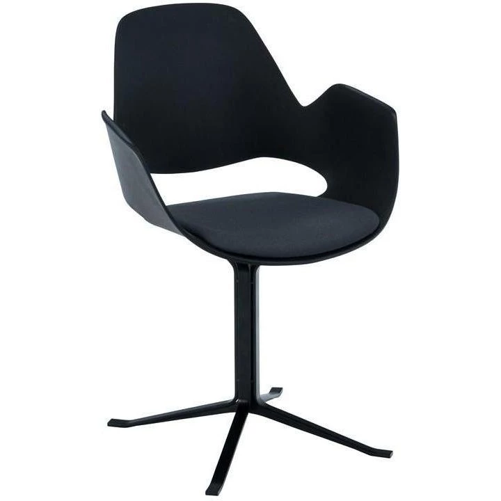 Falk Chair With Armrests & Column Leg By Houe (Black & Dark Grey) 1 Falk Chair With Armrests & Column Leg By Houe (Black & Dark Grey)