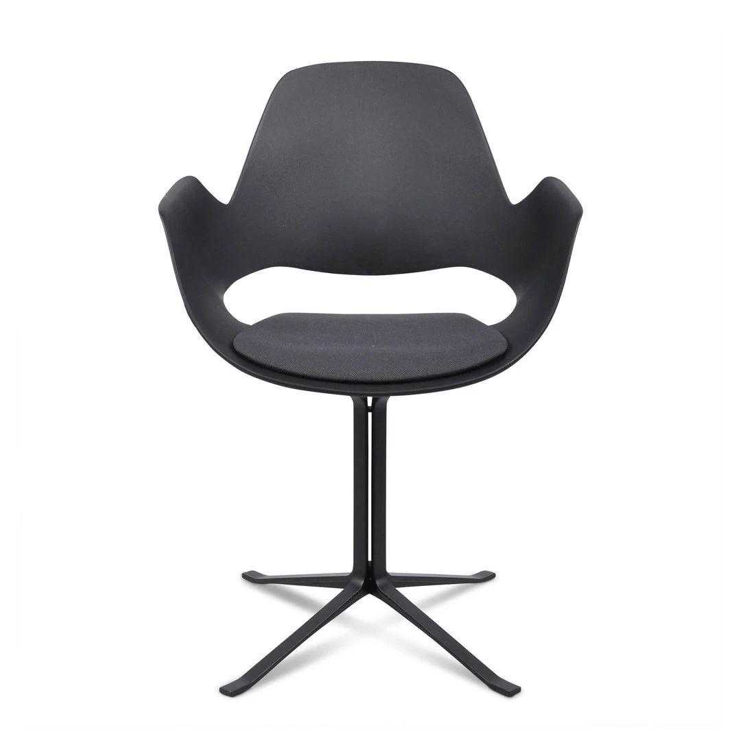Falk Chair With Armrests & Column Leg By Houe (Black & Dark Grey) 2 Falk Chair With Armrests & Column Leg By Houe (Black & Dark Grey)