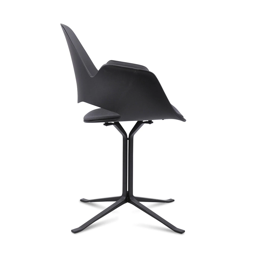 Falk Chair With Armrests & Column Leg By Houe (Black & Dark Grey) 3 Falk Chair With Armrests & Column Leg By Houe (Black & Dark Grey)