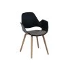 Falk Chair With Armrests & Solid Oak Legs By Houe (Black & Beige)