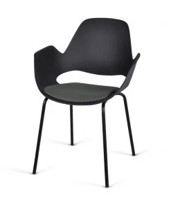 INDOOR Falk Chair With Armrests & 4 Legs By Houe (Black & Dark Green)