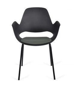 INDOOR Falk Chair With Armrests & 4 Legs By Houe (Black & Dark Green)