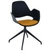 Falk Chair With Armrests & Swivel Base By Houe (Black & Dark Yellow) INDOOR