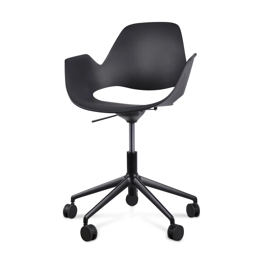 Falk Chair With Armrests & Castor Base By Houe (Black) INDOOR 3 Falk Chair With Armrests & Castor Base By Houe (Black) INDOOR
