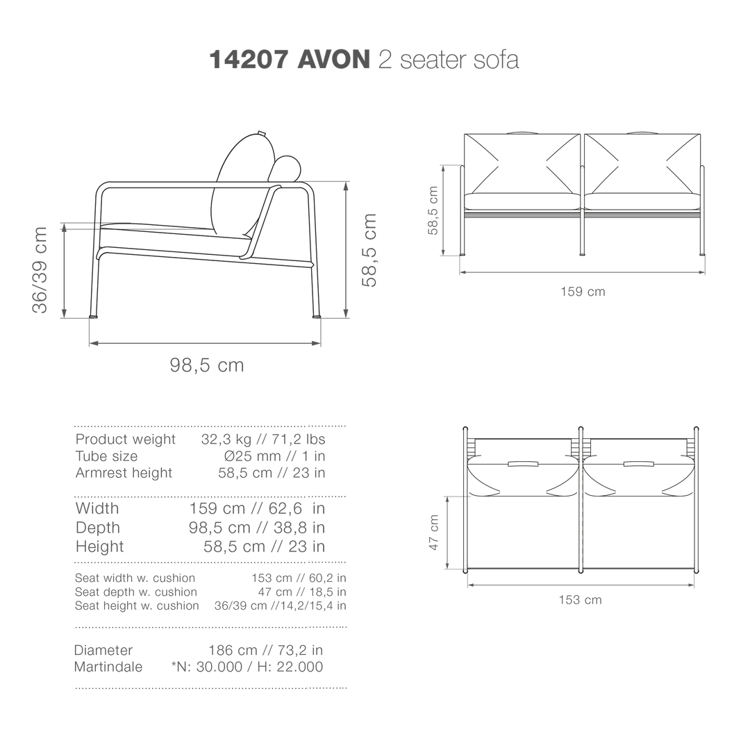 Avon Outdoor Two Seater Lounge Sofa By Houe (Alpine Green) 6 Avon Outdoor Two Seater Lounge Sofa By Houe (Alpine Green)