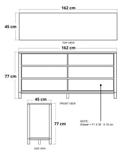 Karpenter Solid Chest Of Draws Large - FSC Teak INDOOR