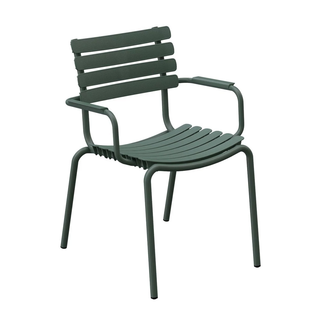 ReClips Outdoor Dining Chair With Armrests By Houe (Olive Green) 1 ReClips Outdoor Dining Chair With Armrests By Houe (Olive Green)