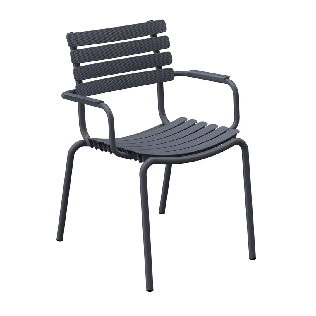 ReClips Outdoor Dining Chair With Armrests By Houe (Grey) 1 ReClips Outdoor Dining Chair With Armrests By Houe (Grey)