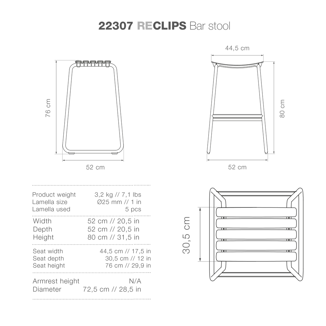 ReClips Outdoor Bar Stool Chair By Houe (Black) 2 ReClips Outdoor Bar Stool Chair By Houe (Black)