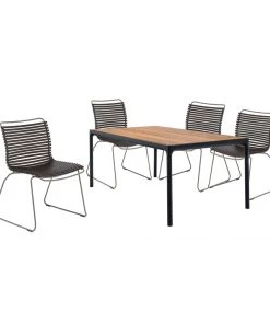 4 Seater Outdoor Four Rectangular Dining Table Set By Houe