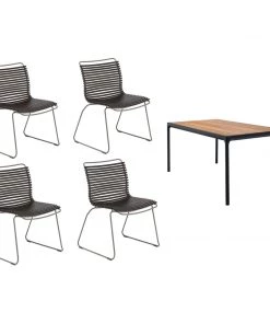 4 Seater Outdoor Four Rectangular Dining Table Set By Houe