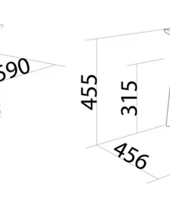 Karpenter Vintage Wide Open Bedside - Satin Black INDOOR